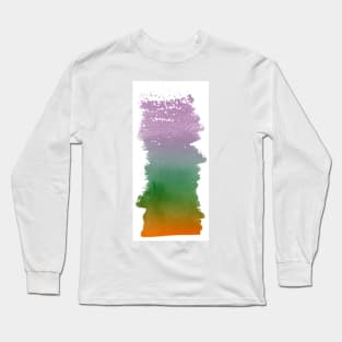 Green, Orange & Purple Bold and Runny Brush Stroke Long Sleeve T-Shirt